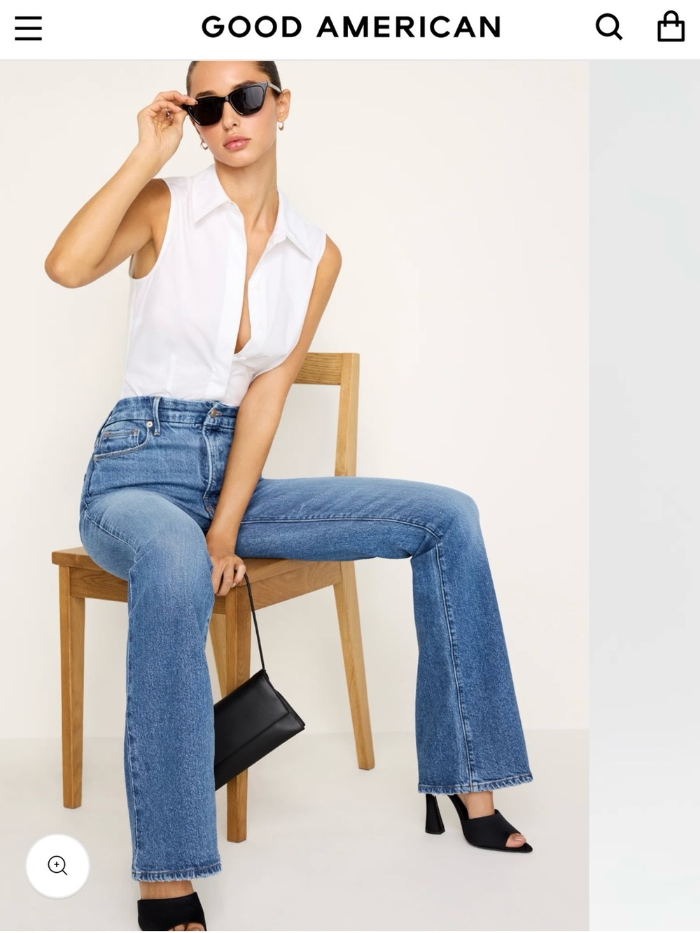 Good American soft tech good classic in Medium Blue Wash